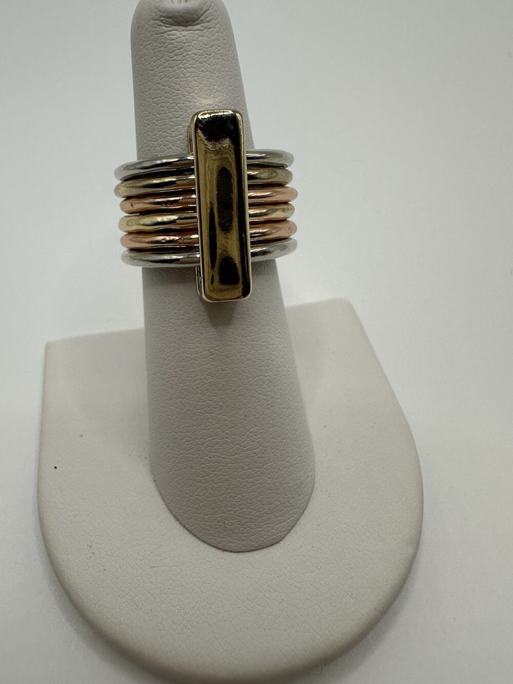 LYDELL NYC Mixed Metal Stack Ring Size 9